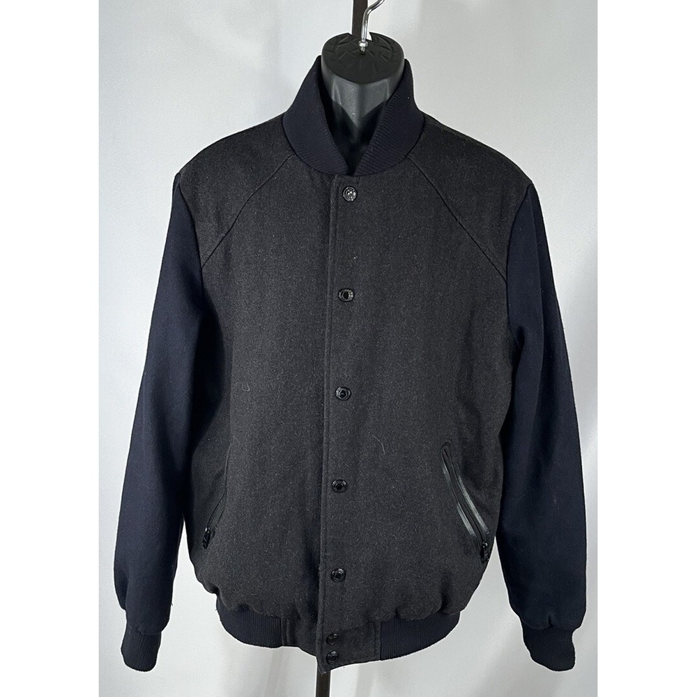 Buffalo David Britton Outerwear dark gray wool blend coat quilted lining Large